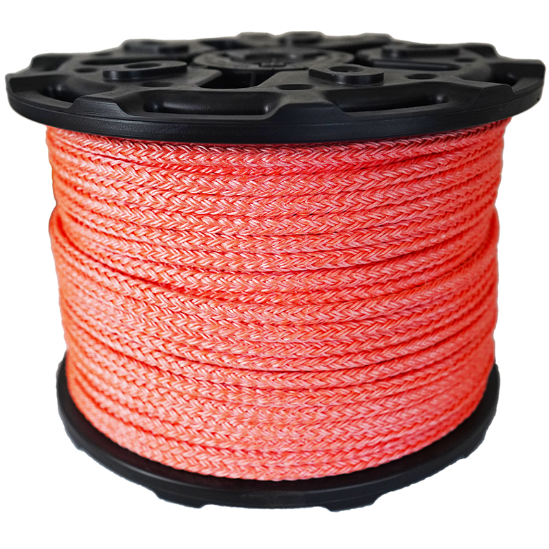 5/8 12 carrier, 24 Strand Polyester Bull Rope, 100 ft, White/Orange 